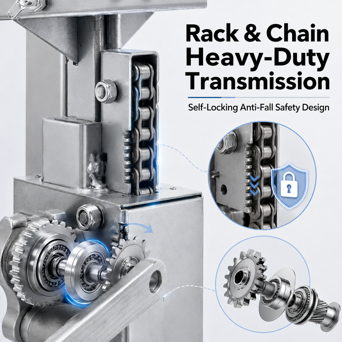 Cabinet Jack Lift Stand, Hand Crank & Universal Electric Drill Dual‑Use Stainless Steel Installation Support, 220 lbs Per Stand, Max Lifting Height 82.7" (210 cm)