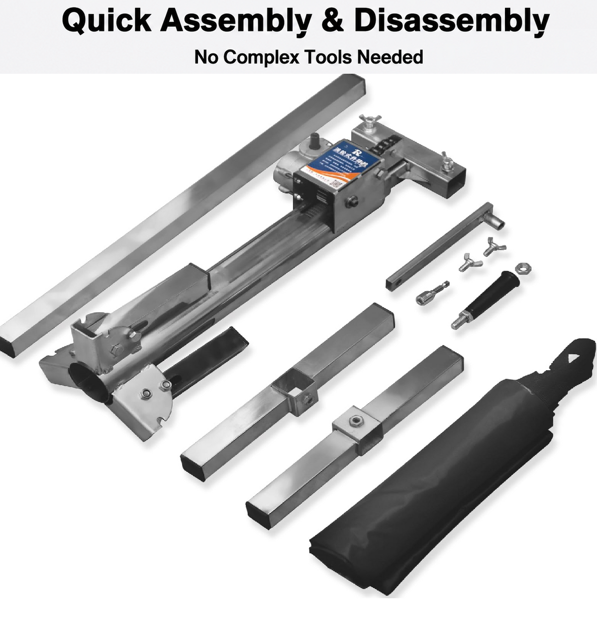 Cabinet Jack Lift Stand, Hand Crank & Universal Electric Drill Dual‑Use Stainless Steel Installation Support, 220 lbs Per Stand, Max Lifting Height 82.7" (210 cm)
